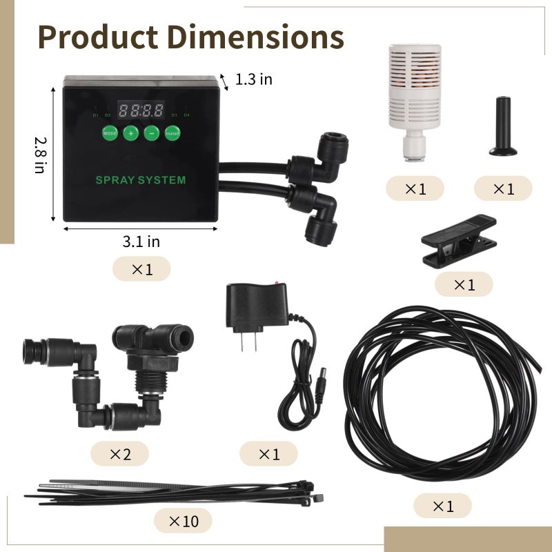 Reptile Humidifier With Timer 2 Rotating Misting Nozzles For Snakes Lizards And Plants - Image 5