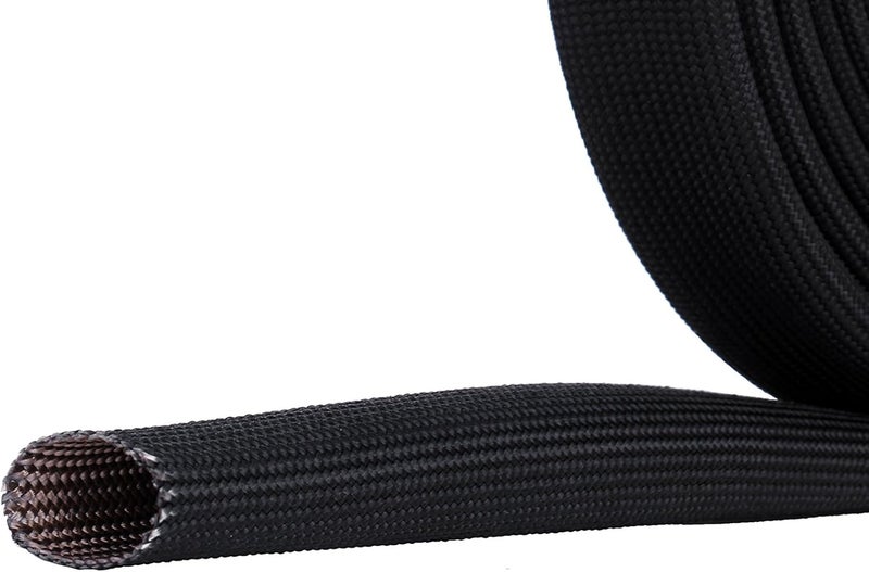 WISAUTO High Temp Black Auto Heat Sleeve Fiberglass Adjustable Heat Shield Black Color (10FT X 6MM(1/4'')) - Image 3