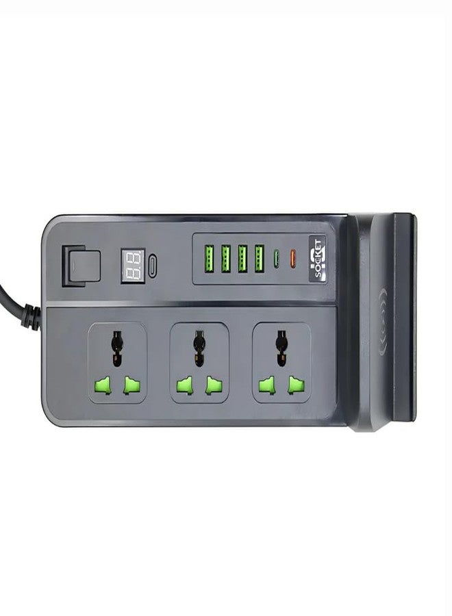 Drumstone 𝟏𝟓 𝐘𝐄𝐀𝐑𝐒 𝐖𝐀𝐑𝐑𝐀𝐍𝐓𝐘 Portable Universal Power Extension Board, Smart Charging and Superior Protection for Your Devices, Durable Power Strip with Advanced Anti-Fire Materials. - Image 1