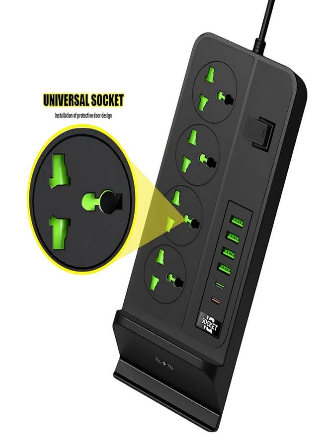 Drumstone 𝟏𝟓 𝐘𝐄𝐀𝐑𝐒 𝐖𝐀𝐑𝐑𝐀𝐍𝐓𝐘 Portable Universal Power Extension Board, Smart Charging and Superior Protection for Your Devices, Durable Power Strip with Advanced Anti-Fire Materials. - Image 3