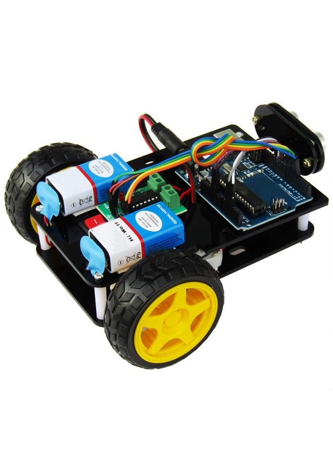 kit4curious ultrasonic sensor based obstacle avoiding robot with project report pre-programmed ready robot-Black