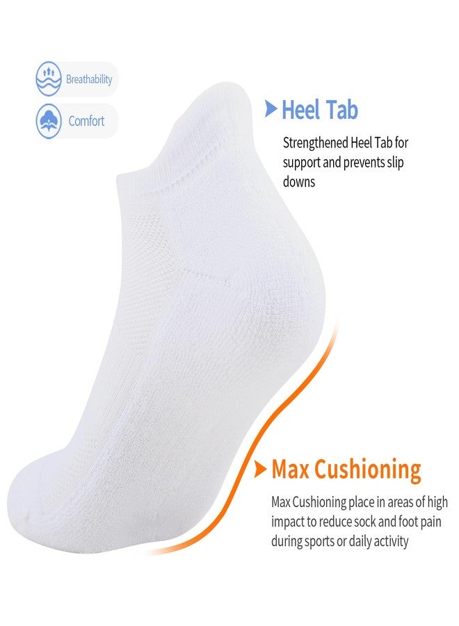 JOYNÉE 10 Pairs Mens Ankle Athletic Socks for Men Running Tab Low Cut Socks Sports Workout Socks,5Black5White,Sock Size 10-13 - Image 4