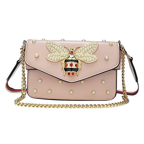 Beatfull Designer Bee Purse Fashion Crossbody Purse with Pearl for Women Pu Leather Shoulder Bag Clutch Handbags - Image 1