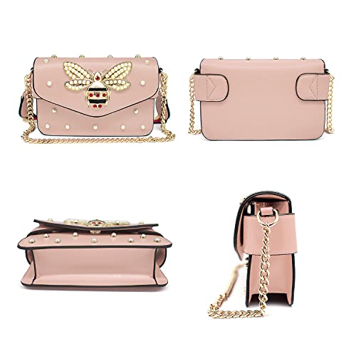 Beatfull Designer Bee Purse Fashion Crossbody Purse with Pearl for Women Pu Leather Shoulder Bag Clutch Handbags - Image 4