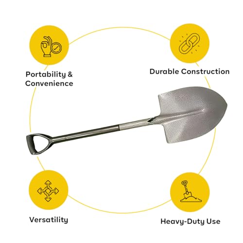 Yuvcon Shovel for Digging, Made of Metal for Heavy-Duty use, Lightweight, Easy to Carry Shovel for Gardening & Agriculture Digging Tool (Spade) - Image 3