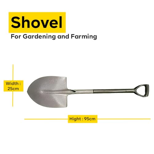 Yuvcon Shovel for Digging, Made of Metal for Heavy-Duty use, Lightweight, Easy to Carry Shovel for Gardening & Agriculture Digging Tool (Spade) - Image 2