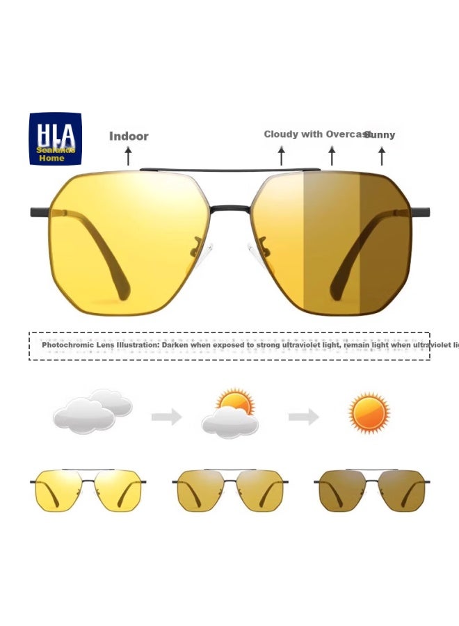 Hla Day And Night Dual-use Polarized Sungl Color-changing Sunshade Sungl For Men Night Vision Gl For Driving Special Gift Silver - Image 3
