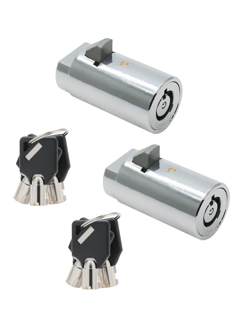 Excefore - Vending Machine Lock and Key, 2 Pack Universal Security Soda Machine Lock with Tubular Keyway Fits Most T Handle Locks, Replacement for Coke Snack Candy Machine Lock - Image 1
