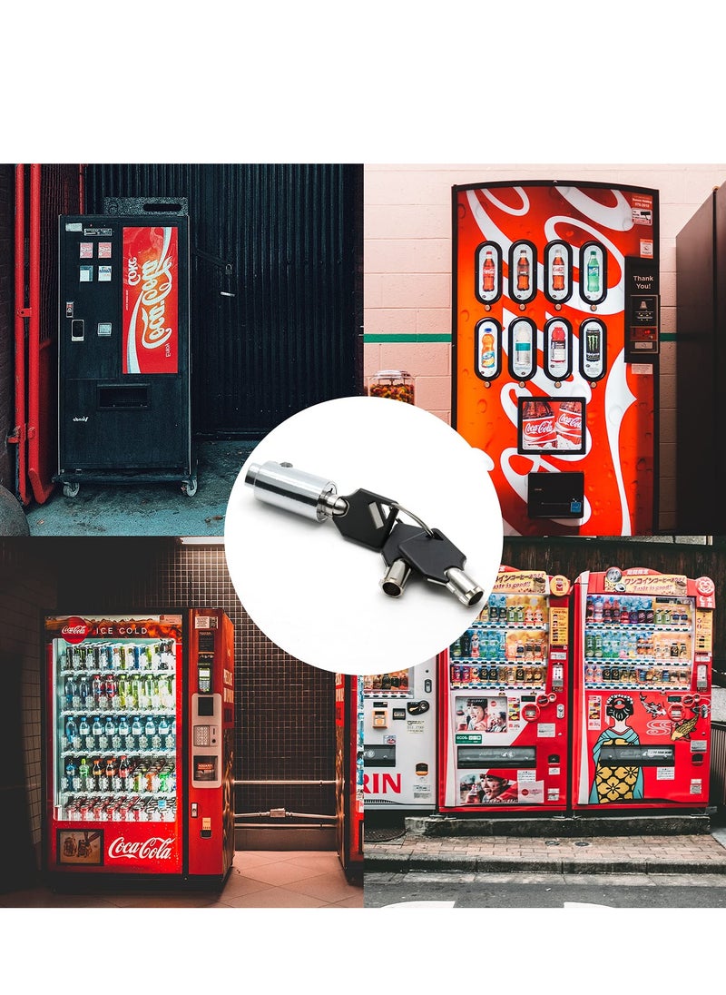 Excefore - Vending Machine Lock and Key, 2 Pack Universal Security Soda Machine Lock with Tubular Keyway Fits Most T Handle Locks, Replacement for Coke Snack Candy Machine Lock - Image 1