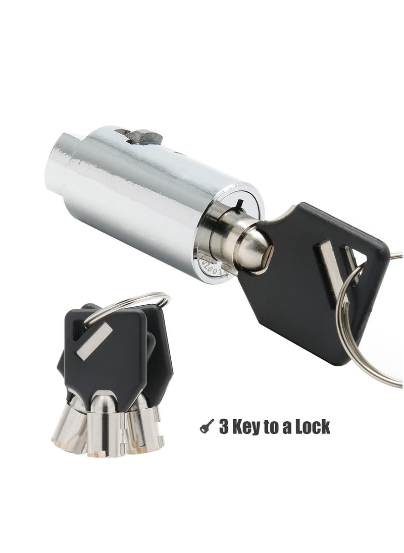 Excefore - Vending Machine Lock and Key, 2 Pack Universal Security Soda Machine Lock with Tubular Keyway Fits Most T Handle Locks, Replacement for Coke Snack Candy Machine Lock - Image 1