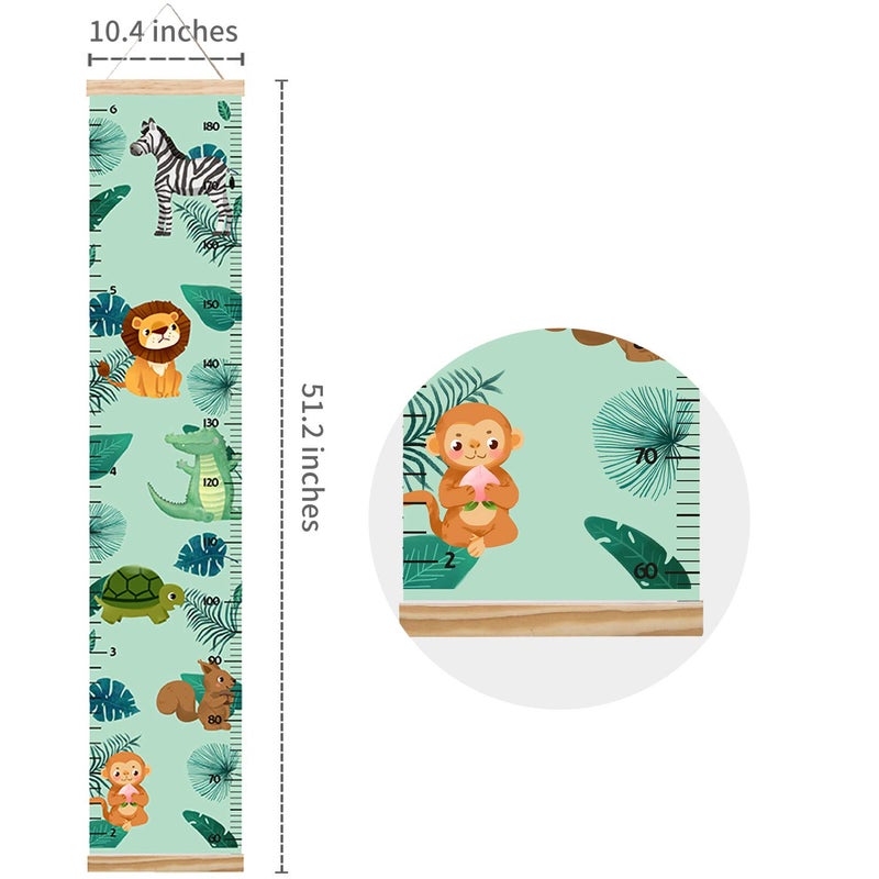 Lvpai Animals Growth Chart for Kids, Baby Height Chart, Canvas Height Measuring Rulers for Boys Girls (Animals 5) - Image 4