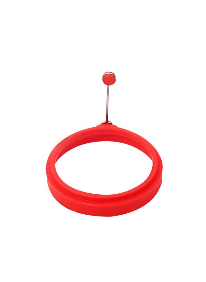 Generic - Silicone Round Love Shape Fried Egg Ring Stainless Steel Portable Fried Egg Maker Hamburger Meat Mold Silicone Ring Fried Egg Mold-Specifications:Green (Round) - Image 1