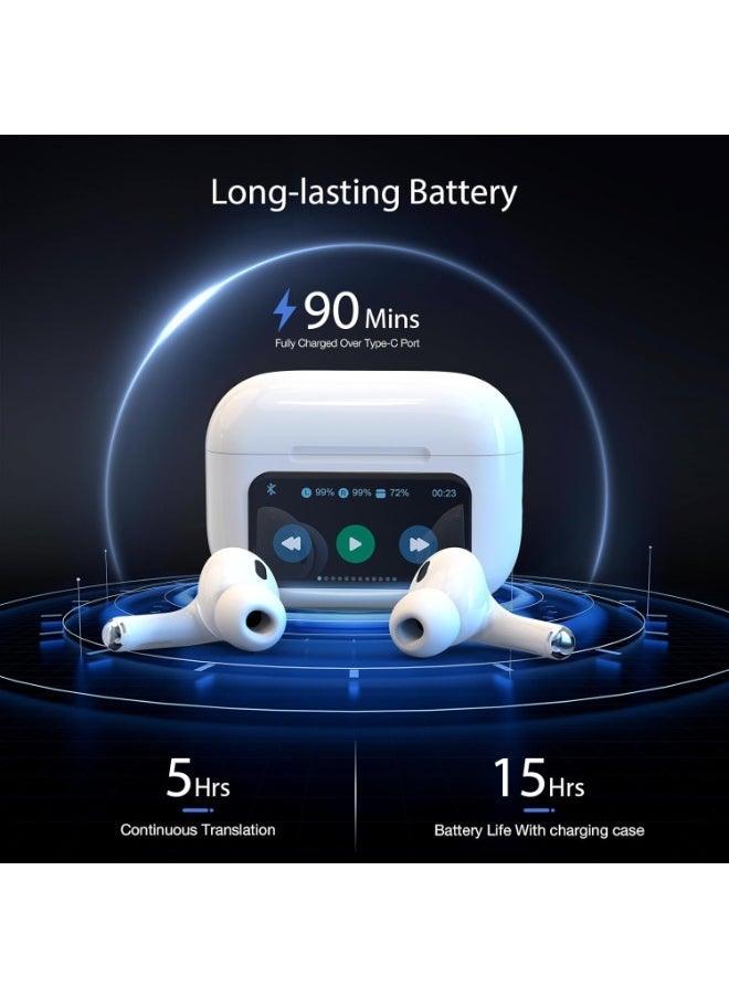 Phone Planet Bluetooth 5.4 wireless earbuds with touch screen control The earbuds feature an LCD touch screen and noise reduction technology for an exceptional listening experience and superior audio clarity  - Image 4