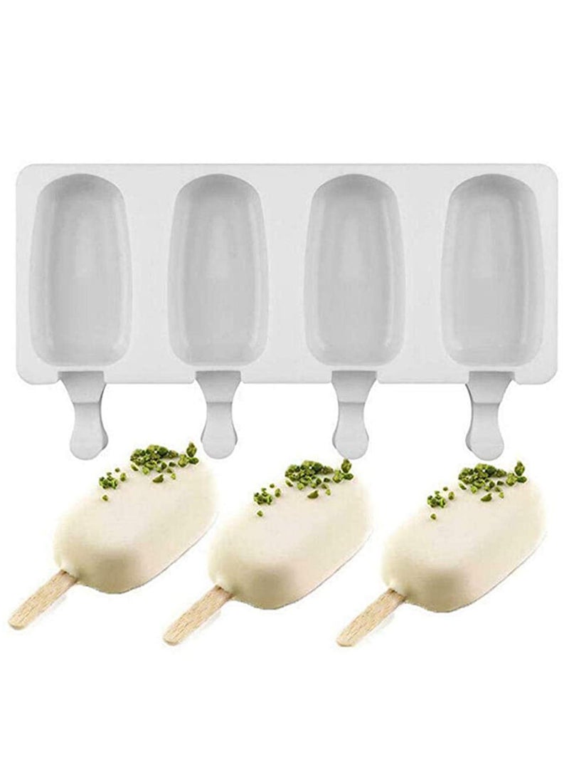 Excefore Silicone Ice Cream Molds, Ice lolly Moulds, Freezer Ice Cream Molds Maker with Popsicle Sticks, BPA Free Ice Cream Moulds, Reusable Ice Pop Mould - Image 1