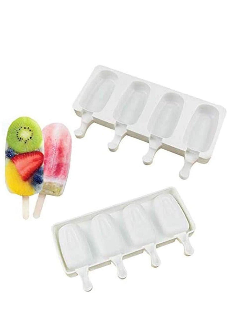 Excefore Silicone Ice Cream Molds, Ice lolly Moulds, Freezer Ice Cream Molds Maker with Popsicle Sticks, BPA Free Ice Cream Moulds, Reusable Ice Pop Mould - Image 4