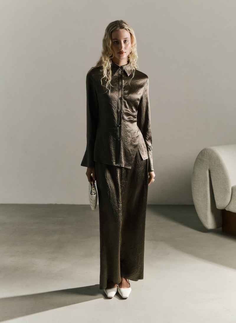 Lichi Fitted shirt in crinkled-effect fabric - Image 5