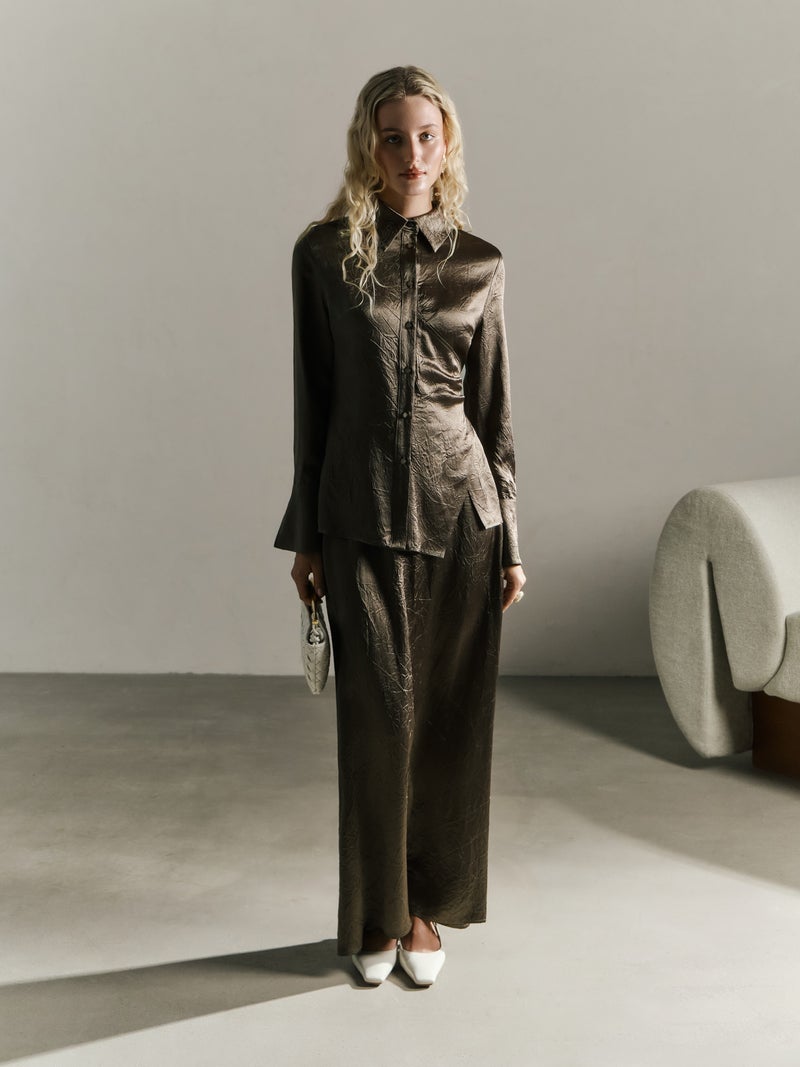 Lichi Fitted shirt in crinkled-effect fabric - Image 5