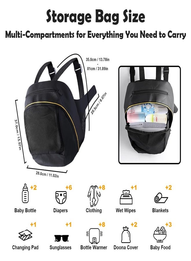 Abnaok Stroller Organizer Bag for Doona with 2PCS Double Stroller Hook, Infant Car Seat Stroller,Large Capacity Diaper Bag, Stroller Accessories Easy Access Zipper Design - Image 2
