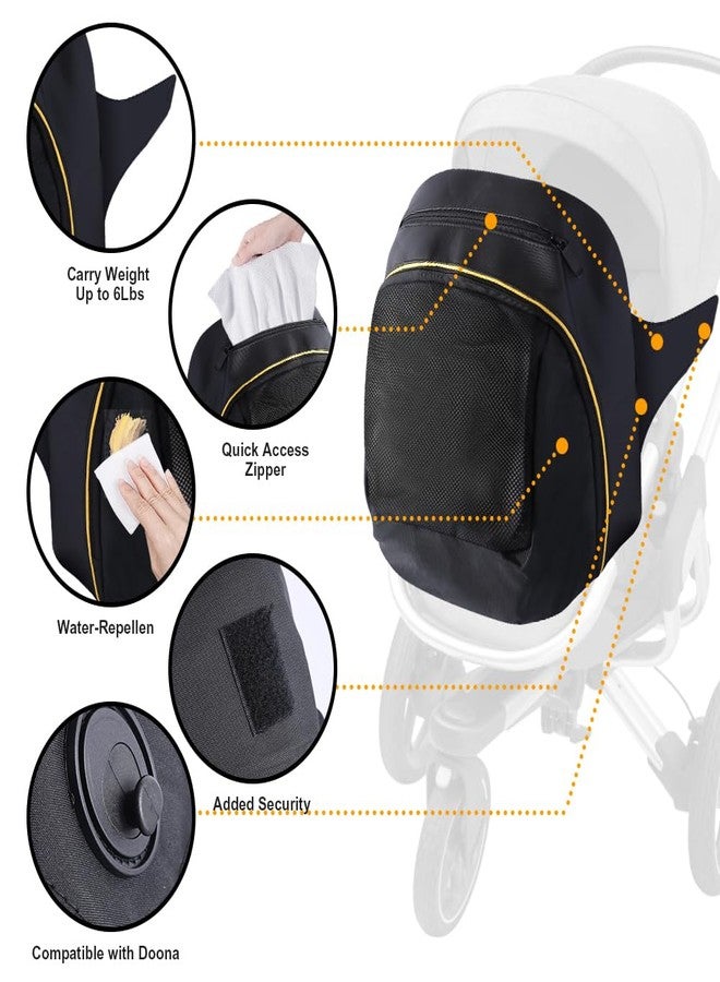 Abnaok Stroller Organizer Bag for Doona with 2PCS Double Stroller Hook, Infant Car Seat Stroller,Large Capacity Diaper Bag, Stroller Accessories Easy Access Zipper Design - Image 3
