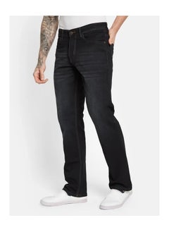 OCTAVE Men's mid-rise ankle fit denim jeans,Black  - Image 3