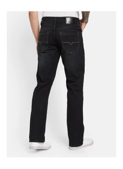 OCTAVE Men's mid-rise ankle fit denim jeans,Black  - Image 4