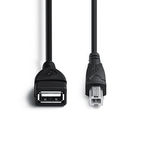 YOUOWO 2 Pack USB 2.0 Cable A Female to USB B Male Cable for Printer Extender Connection Cables USB_A/F-USB_B/M Adapter (USB_A-USB_B Cables Black) - Image 2