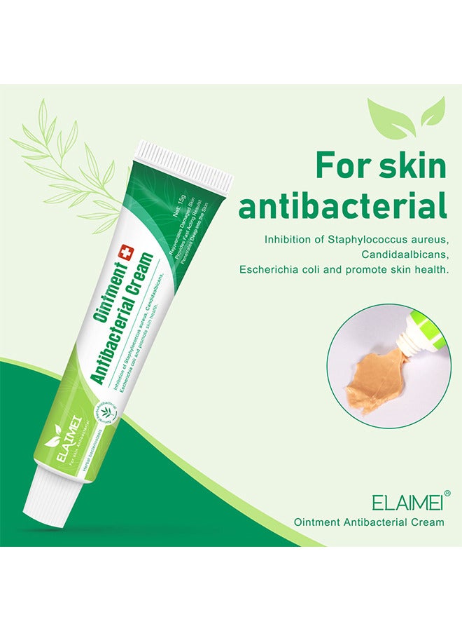 إليمي كريم مرهم مضاد للبكتيريا ، حكة لدغة البعوض تخفف الحكة الجلدية العشبية الموضعية ، مرهم الحكة والطفح الجلدي ، كريم مضاد للحكة قوة إضافية لتخفيف حكة الجلد ، كريم طفح جلدي 15 جم - Image 4