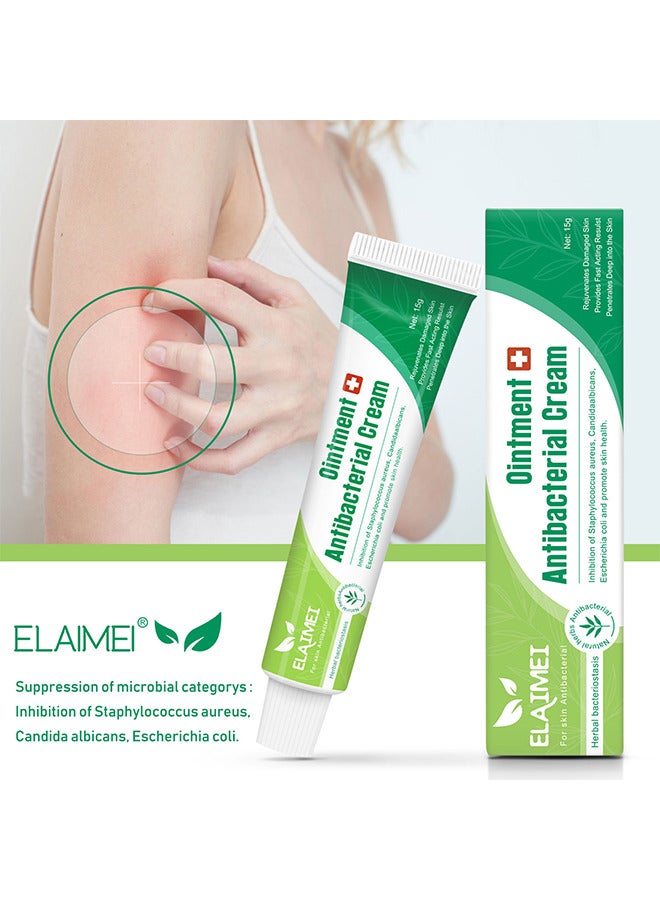 إليمي كريم مرهم مضاد للبكتيريا ، حكة لدغة البعوض تخفف الحكة الجلدية العشبية الموضعية ، مرهم الحكة والطفح الجلدي ، كريم مضاد للحكة قوة إضافية لتخفيف حكة الجلد ، كريم طفح جلدي 15 جم - Image 3