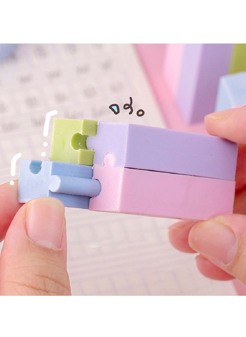 LAIAOCISI 4-Piece Jigsaw Puzzle Pencil Eraser Set Multicolour  - Image 2