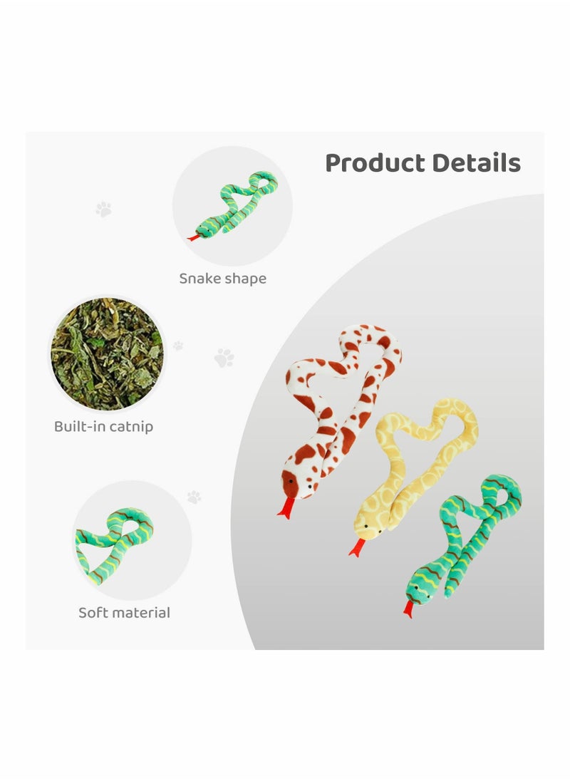 Y&D - 3 PCS Cat Catnip Toys Kitten Toy Kitty Plush Stuffed Snakes Cats Chew Pet Cute Nip Snake Best Interactive Gift Indoor Kittens Teething Stuff Play Kicker Treats Gifts - Image 1