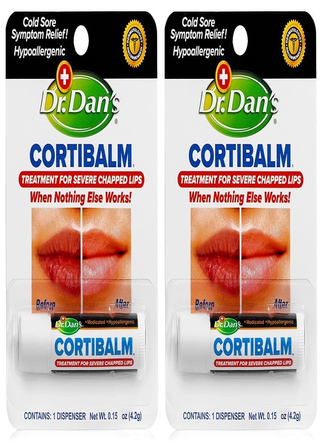 Dr. Dans Dr. Dan's Cortibalm - 2 Pack - for Dry Cracked Lips - Healing Lip Balm for Severely Chapped Lips - Designed for Men, Women and Children - Image 1
