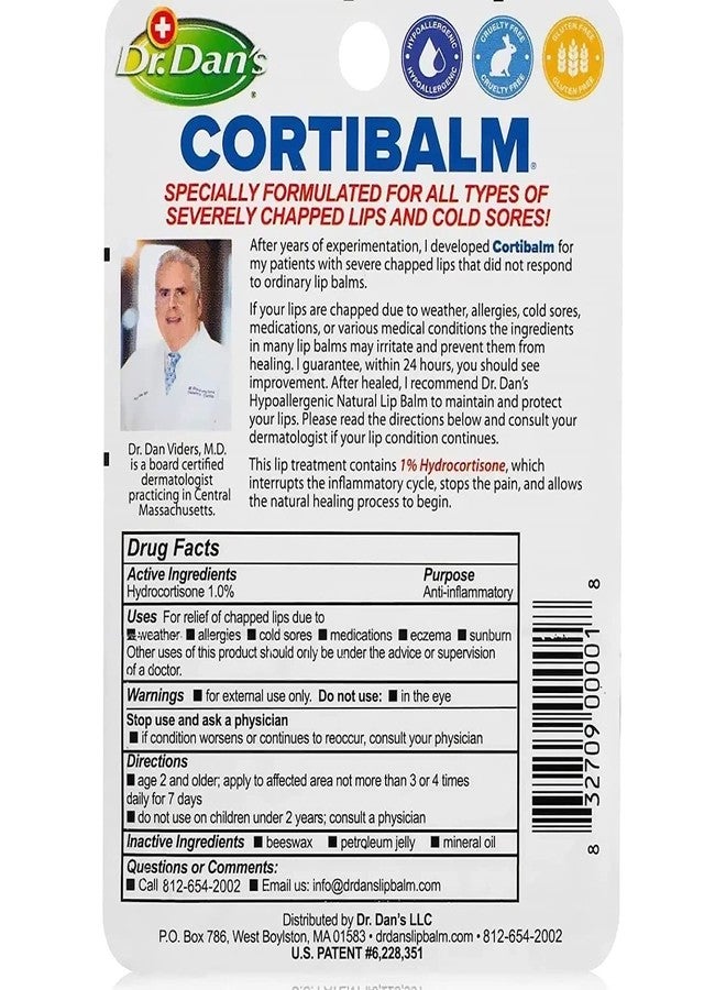 Dr. Dans Dr. Dan's Cortibalm - 2 Pack - for Dry Cracked Lips - Healing Lip Balm for Severely Chapped Lips - Designed for Men, Women and Children - Image 3