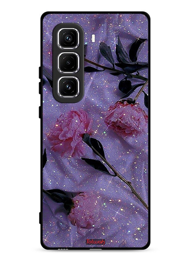 Tolwak Infinix Hot 50 Pro 4G Protective Case Cover Glitter Roses - Image 1