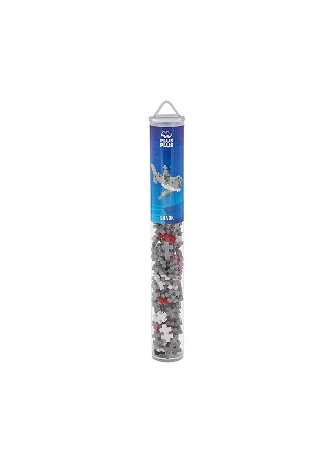 Plus-Plus 3D Puzzle Sea Creature Building Block Set, Ocean Animals Figures, Fun Stem Toys For Kids, 100 Interlocking Pieces - Shark Mini Maker Tube  - Image 2