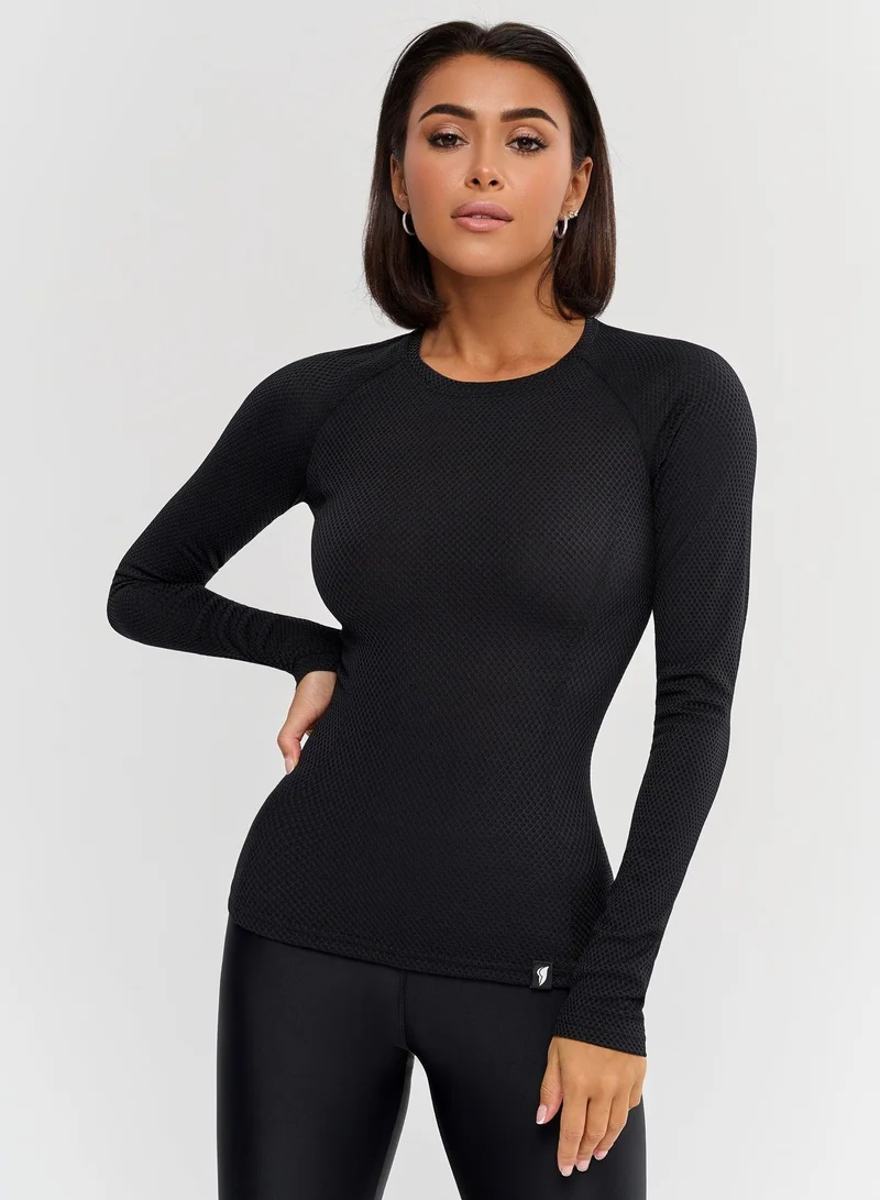 بونا فيدي Rashguard Round Pro Sport توب رياضي نسائي بأكمام طويلة