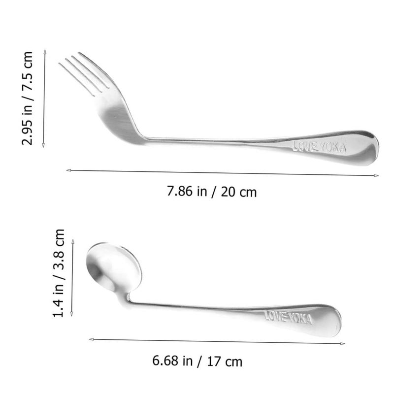 Adaptive Feeding Utensils Set 4 Piece Ergonomic Spoon Fork For Seniors Patients - Image 3