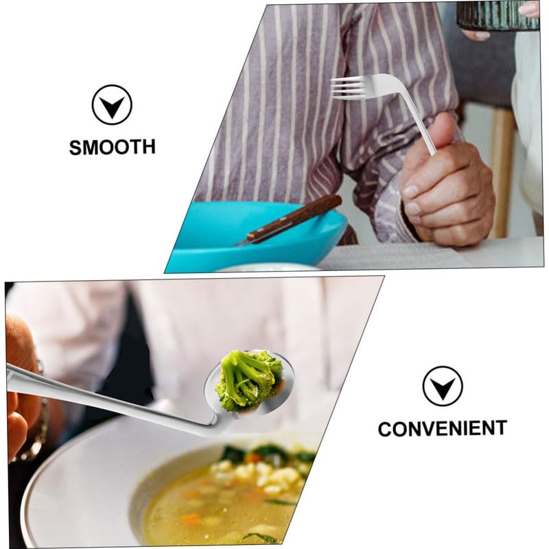 Adaptive Feeding Utensils Set 4 Piece Ergonomic Spoon Fork For Seniors Patients - Image 5