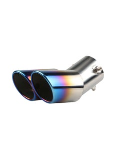 WINCA Exhaust Tail Pipe Universal Exhaust Muffler Tip Pipe Stainless Steel Car Rear Tail Throat Muffler Double Outlet End Tailpipe Tube Bend (MUFFLER 6363 BL)  - Image 1