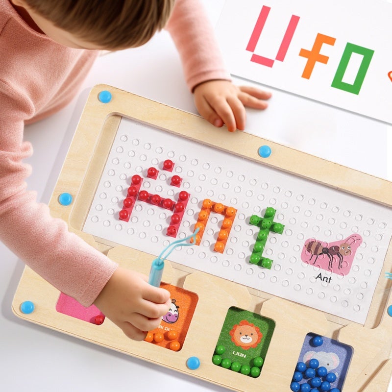 Magnetic Drawing Puzzle Board - Scratch-Resistant Transparent Acrylic, Enclosed Anti-Fall Magnetic Pen for Baby Early Education, Hand-Eye Coordination & Focus Training - Image 2