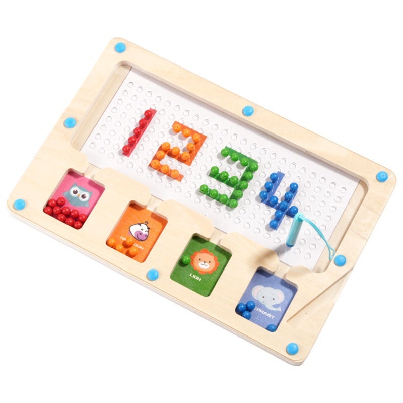 Magnetic Drawing Puzzle Board - Scratch-Resistant Transparent Acrylic, Enclosed Anti-Fall Magnetic Pen for Baby Early Education, Hand-Eye Coordination & Focus Training - Image 1