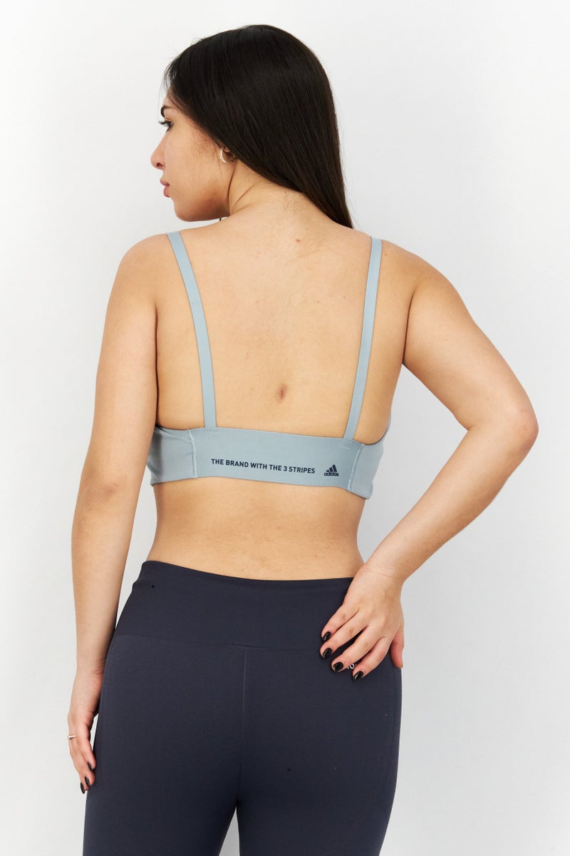 Adidas Women Brand Logo Padded Sports Bra, Hunter Green - Image 4