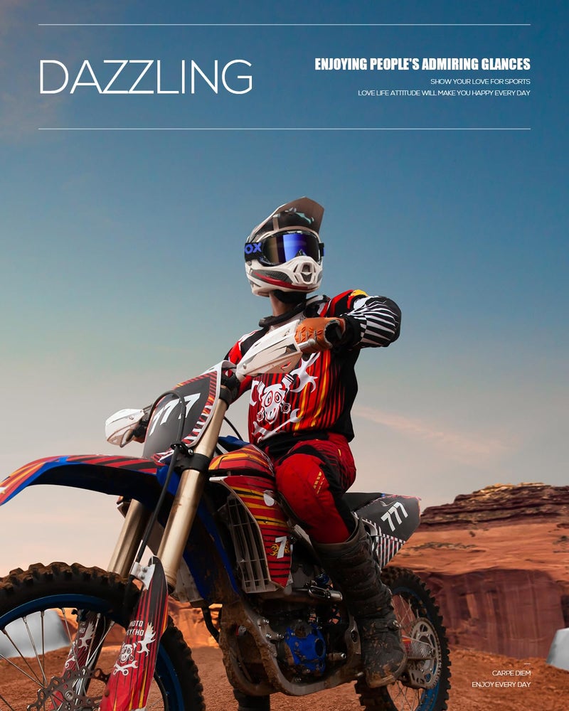 BATFOX Dirt Bike ATV Goggles Motorcycle Gear Riding Motocross Dirtbike 4-Wheeler MX DH Accessories Goggles Glasses for Men Women Youth UV400 Protection Dust-proof Anti-Slip Strap - Image 2