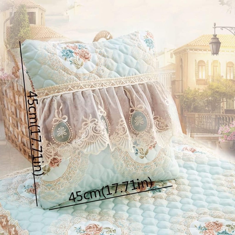 Lumbar Pillows Pillowcase Cushion Cover Pillow Core Sofa Supplies Core Coat Country Style Lace Thickened Bedside Cushion Pillow Throw Pillow Inserts (Color : B, Size : 45cm) - Image 2