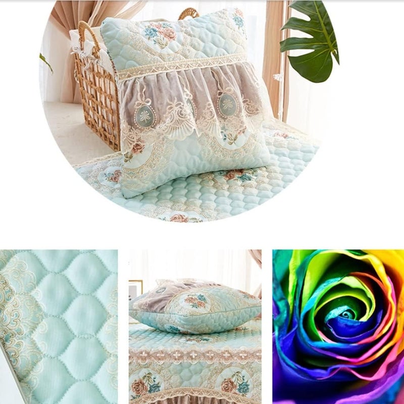 Lumbar Pillows Pillowcase Cushion Cover Pillow Core Sofa Supplies Core Coat Country Style Lace Thickened Bedside Cushion Pillow Throw Pillow Inserts (Color : B, Size : 45cm) - Image 4