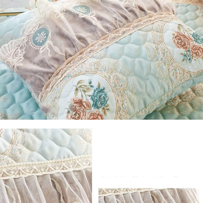 Lumbar Pillows Pillowcase Cushion Cover Pillow Core Sofa Supplies Core Coat Country Style Lace Thickened Bedside Cushion Pillow Throw Pillow Inserts (Color : B, Size : 45cm) - Image 3