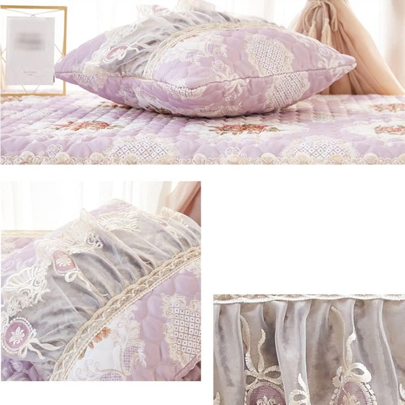 Lumbar Pillows Pillowcase Cushion Cover Pillow Core Sofa Supplies Core Coat Country Style Lace Thickened Bedside Cushion Pillow Throw Pillow Inserts (Color : B, Size : 45cm) - Image 5