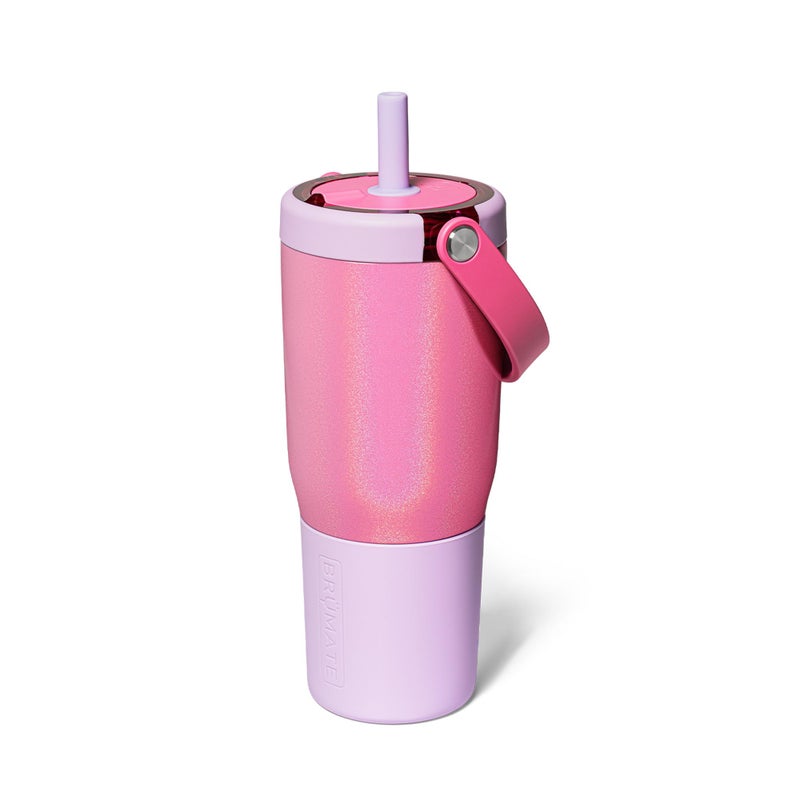 BrÃ¼Mate BrMate Resa 25oz 100 Leakproof Travel Tumbler wHandle Straw Flexible SoftSip Straw Silicone Sleeve for Durability Stainless Steel Cup Holder Travel Friendly Water Bottle Cotton Candy - Image 2