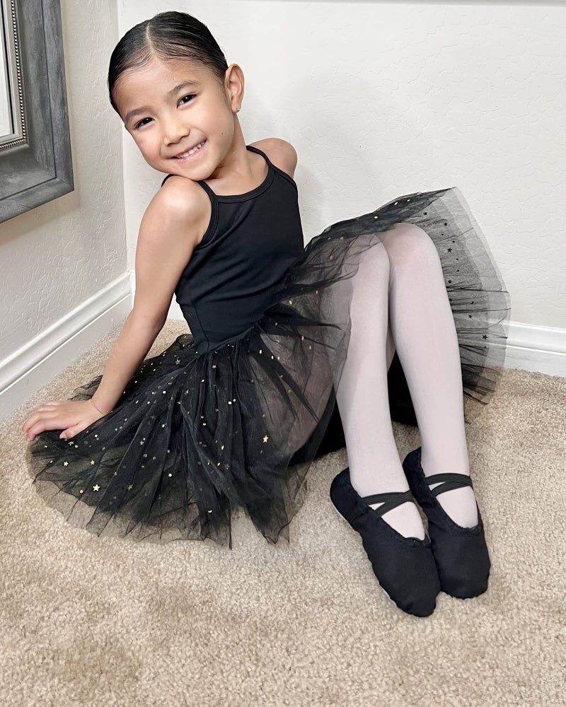 Stelle أحذية باليه قماشية للبنات - أحذية باليه (للرضع/الصغار/الكبار/النساء) (5MB، أسود) - Image 2