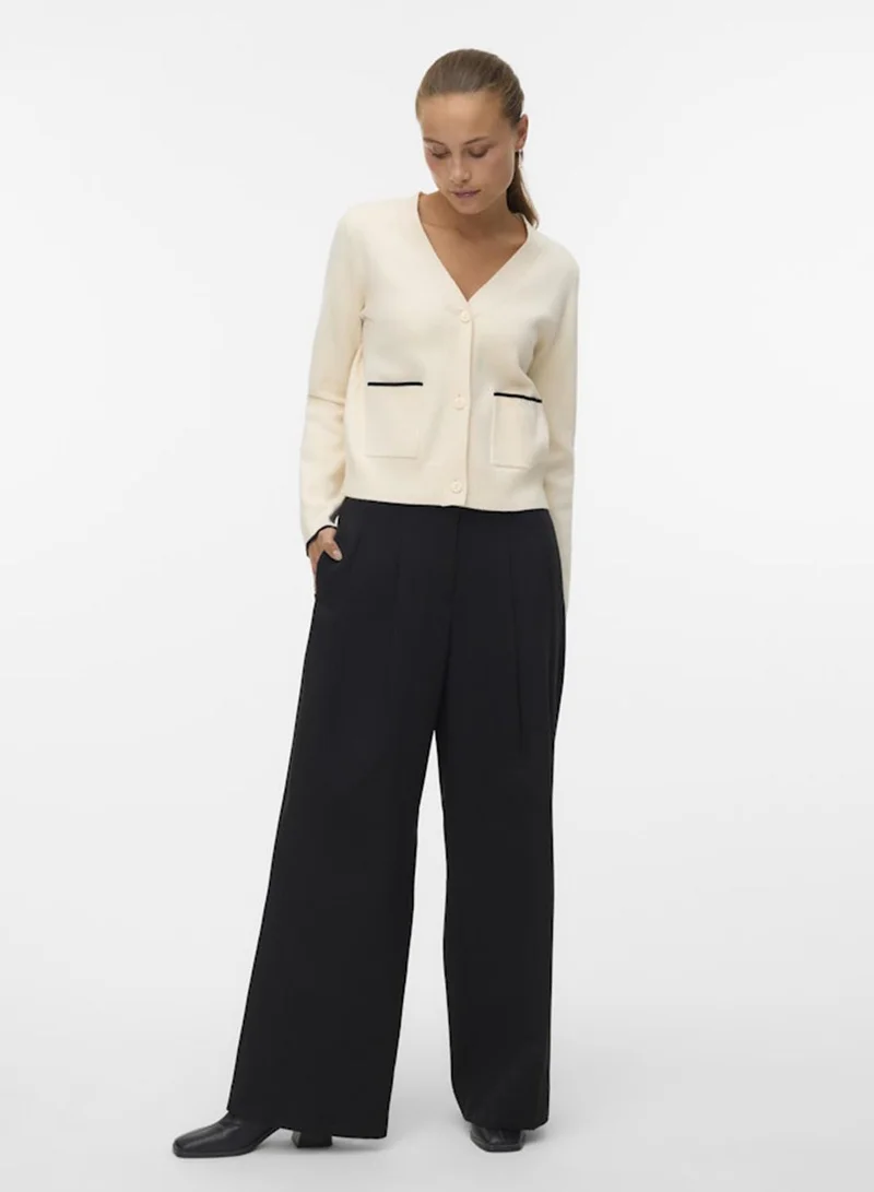 Vmgold Ls V-Neck Contrast Cardigan