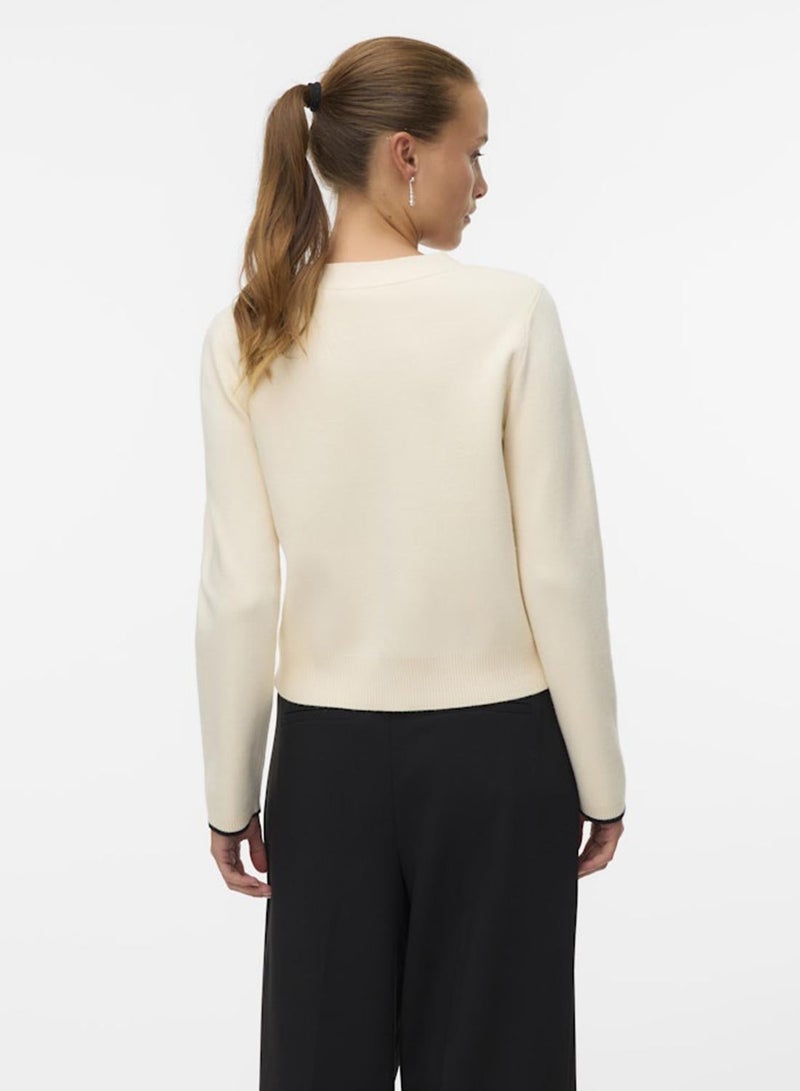 VERO MODA كارديجان محبوك بتباين - Image 2